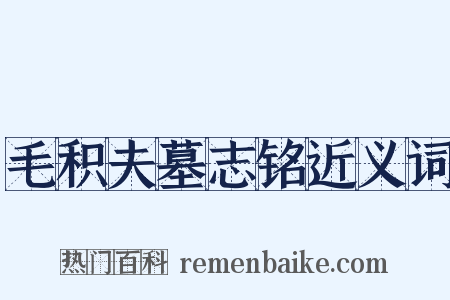毛积夫墓志铭近义词是什么意思的图片